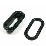 Oval plastic eyelet