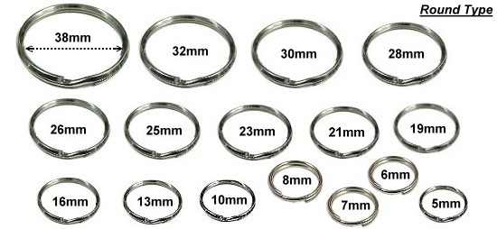 Split Ring Size Chart